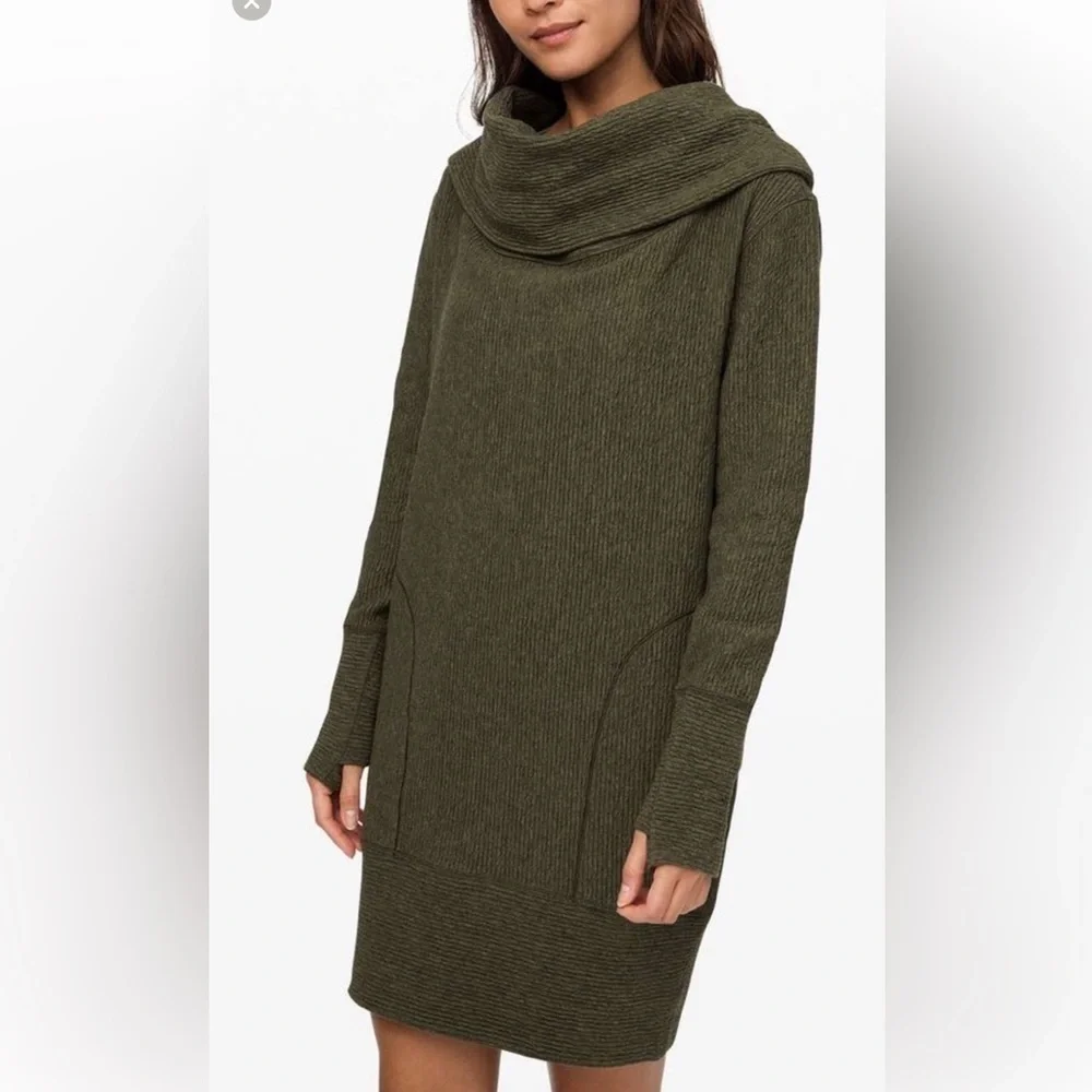 Lululemon Athletica Dark Green Cowl Neck Sweater Size XSmall G#18
